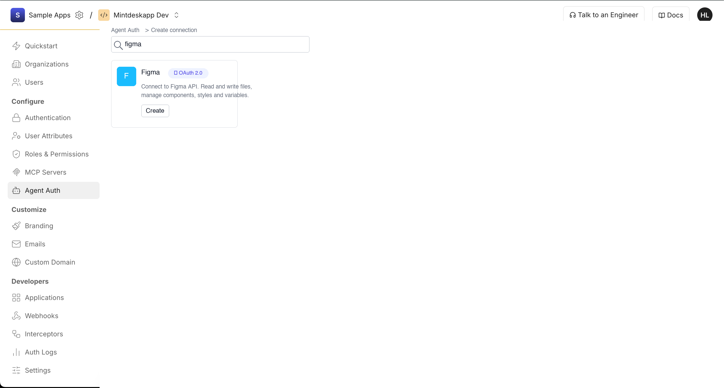 Search for Figma and create a new connection